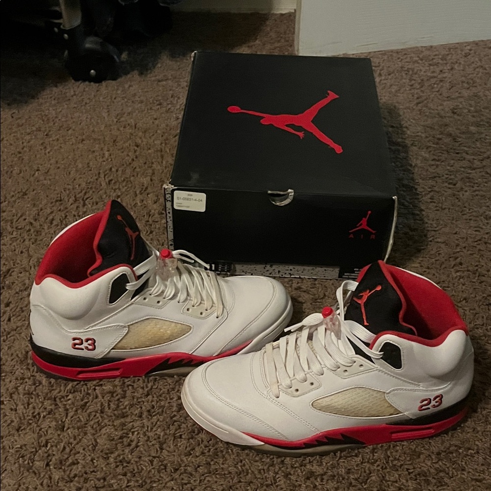 Jordan White and Red Sneakers